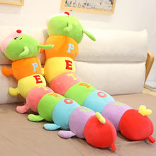 Lade das Bild in den Galerie-Viewer, Bunte Raupe Stofftier für Kinder als Kissen