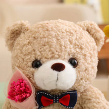 Lade das Bild in den Galerie-Viewer, Romantischer Teddybär mit Blumen (ca. 25cm)
