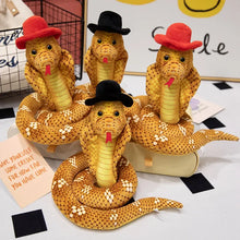 Lade das Bild in den Galerie-Viewer, Lustige Schlange mit Hut Stofftier (ca. 25cm)