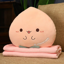 Lade das Bild in den Galerie-Viewer, Jetzt Süßes Frucht Kuschelkissen mit Decke und Handwärmer bei Kuscheltiere.store kaufen