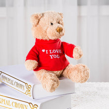 Lade das Bild in den Galerie-Viewer, Jetzt Süßer Teddybär mit I Love You Aufdruck (ca. 28cm) bei Kuscheltiere.store kaufen