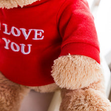 Lade das Bild in den Galerie-Viewer, Jetzt Süßer Teddybär mit I Love You Aufdruck (ca. 28cm) bei Kuscheltiere.store kaufen