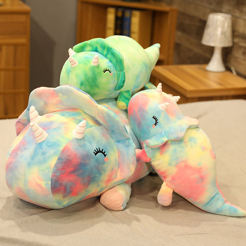 Jetzt Regenbogen Dinos Stofftiere - Triceratops oder Stegosaurus bei Kuscheltiere.store kaufen