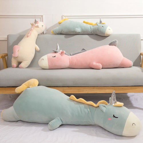 Jetzt XXL Liegendes Einhorn Stofftier (70cm bis 120cm) bei Kuscheltiere.store kaufen