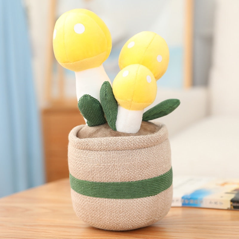 Lustige Stoff Topfpflanzen mit Pilzen – Kuscheltiere.store