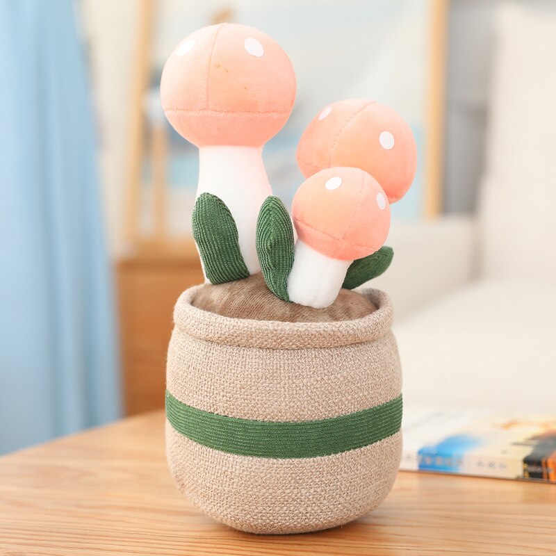 Lustige Stoff Topfpflanzen mit Pilzen – Kuscheltiere.store