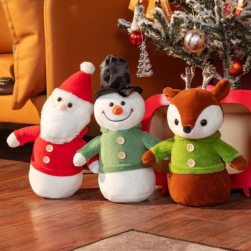 Jetzt Weihnacht Stofftiere - zur Deko Geschenkidee Elch, Schneemann oder Weihnachtsmann ca. 40cm bei Kuscheltiere.store kaufen